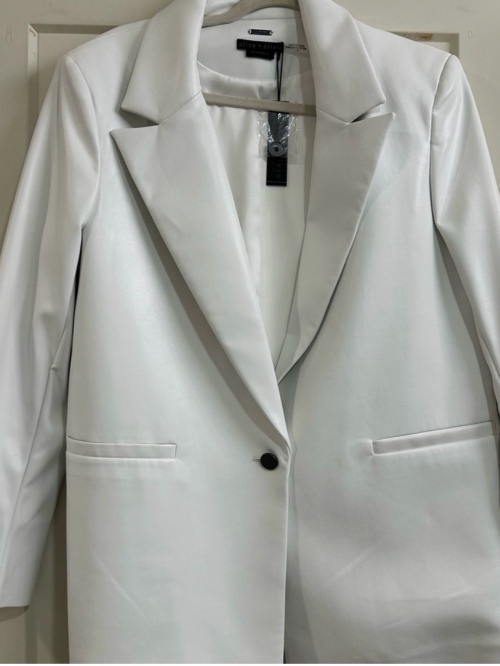 New Alice + Olivia White Single-Button Blazer Sz S